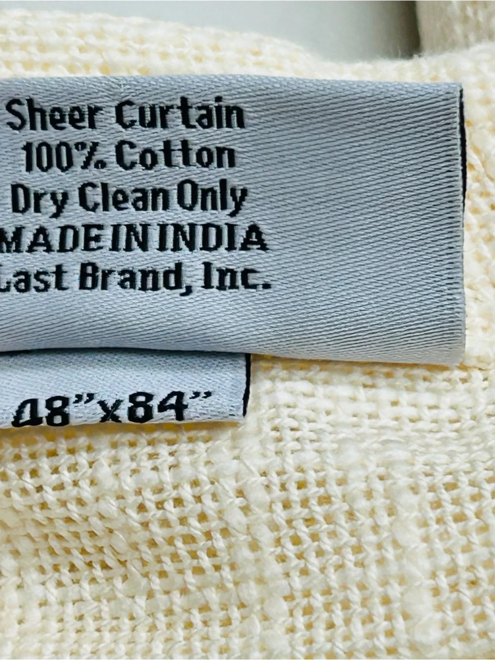 NWOT QUINCE Set Of 2 48x84 Cotton Sheer Curtains Ivory 0514